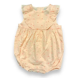 Janie & Jack | Peachy Clip Dot Bubble (6-12 mos) 🍑